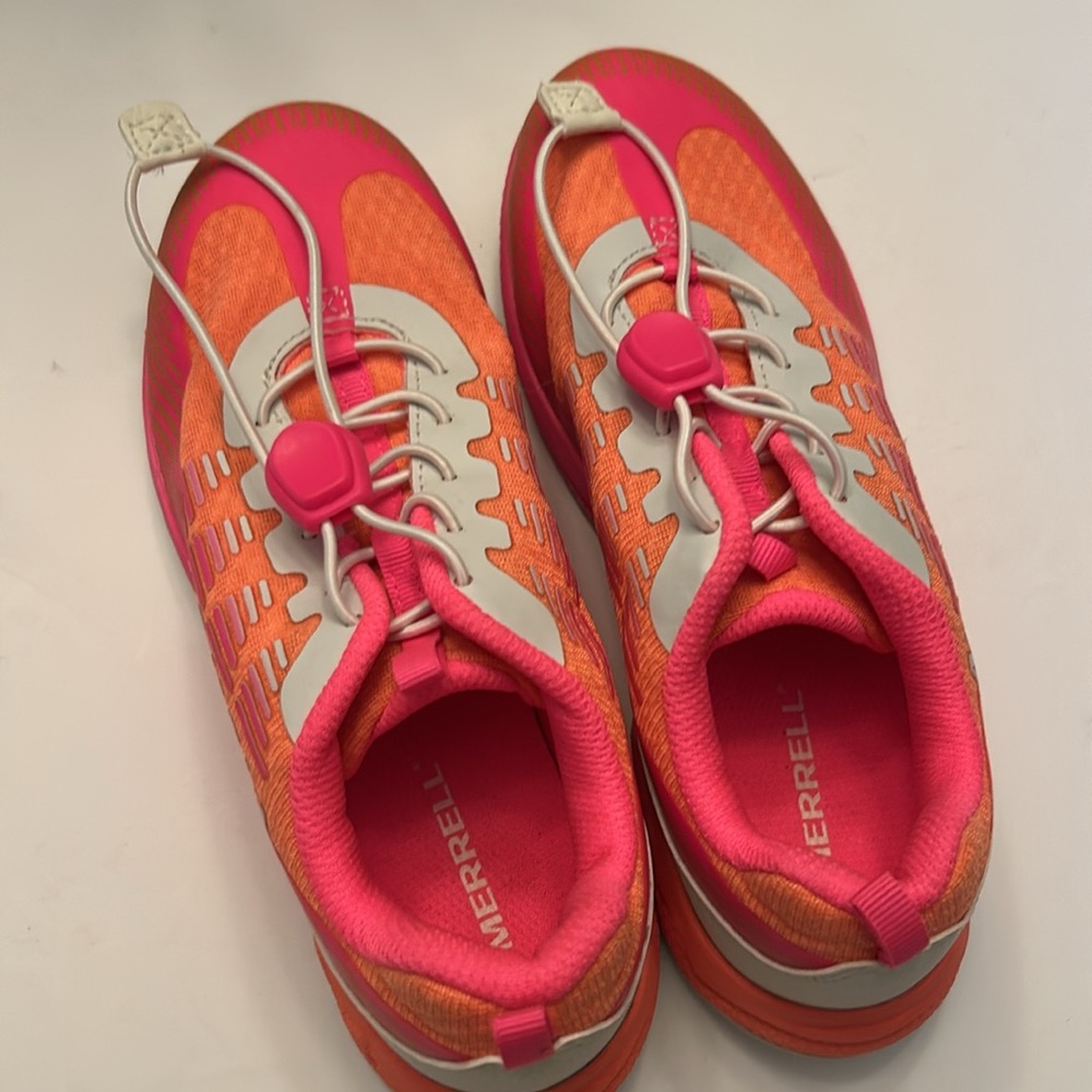 Merrell Youth Girls Agility Peak Vibrant Pink and Orange Sneakers - Picture 15 of 16